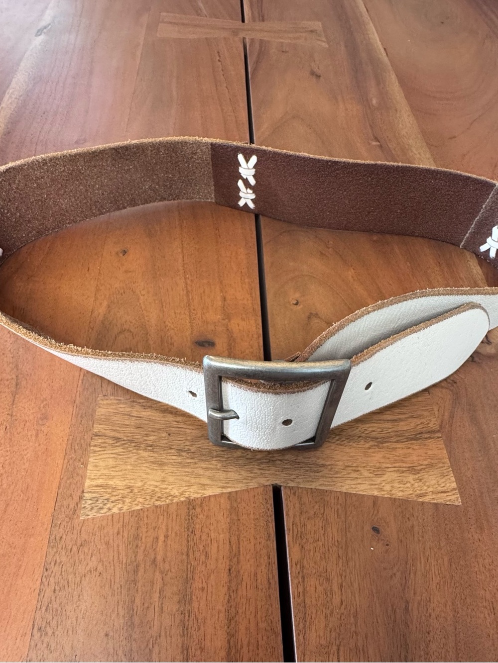 Vintage Express Design Leather Studio Genuine Leather Belt Y2K Boho Size 34 - Picture 3 of 8